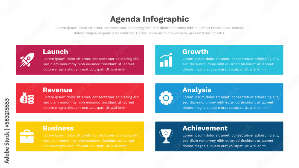 Obraz premium Fully Editable Agenda infographic template