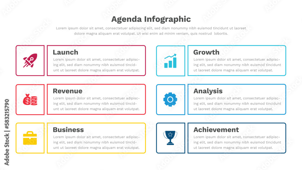 Fully Editable Agenda infographic template Fully Editable Agenda infographic template