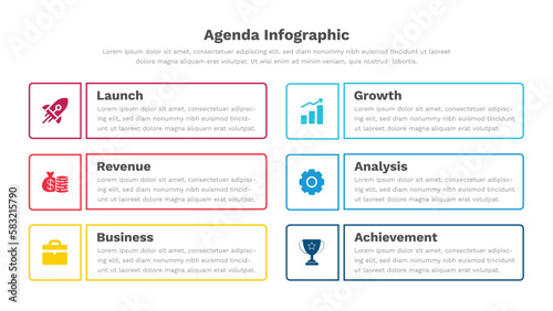 Fully Editable Agenda infographic template