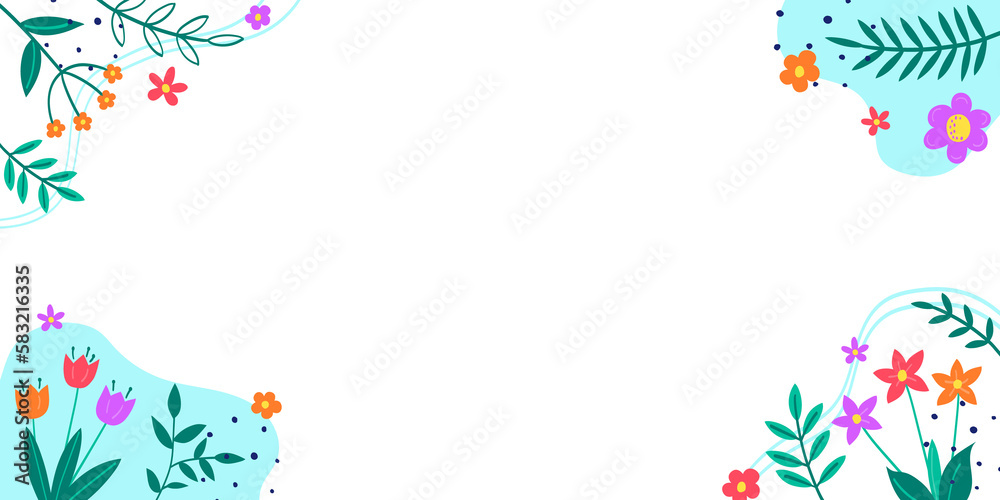 Floral decoration. Colourful blooming flower and leaves on transparent background. PNG illustration