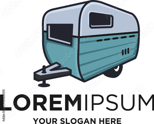 trailer campervan vector logo designs