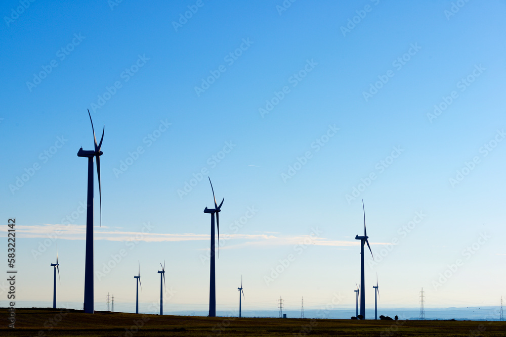 Obraz premium Wind turbines generators for renewable electricity production