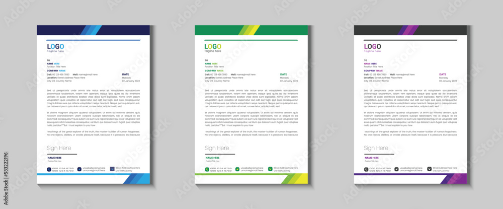 professional creative letterhead template design