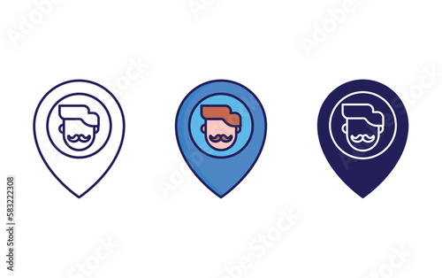 Free Download Hair salon Location vector icon - GFXLoad