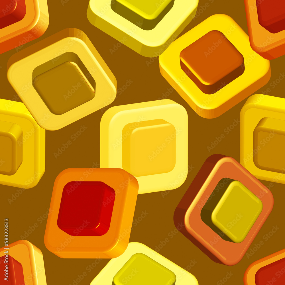 Illustration of 3d objects seamless pattern. Illustration of 3d objects seamless pattern.