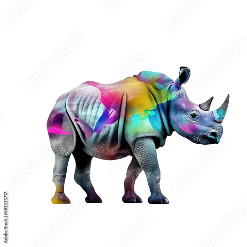 colorful rhino