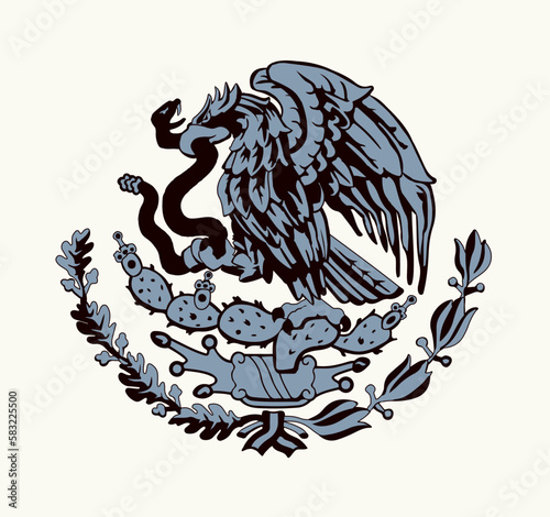Symbol from the flag of Mexico. Vector drawing sign