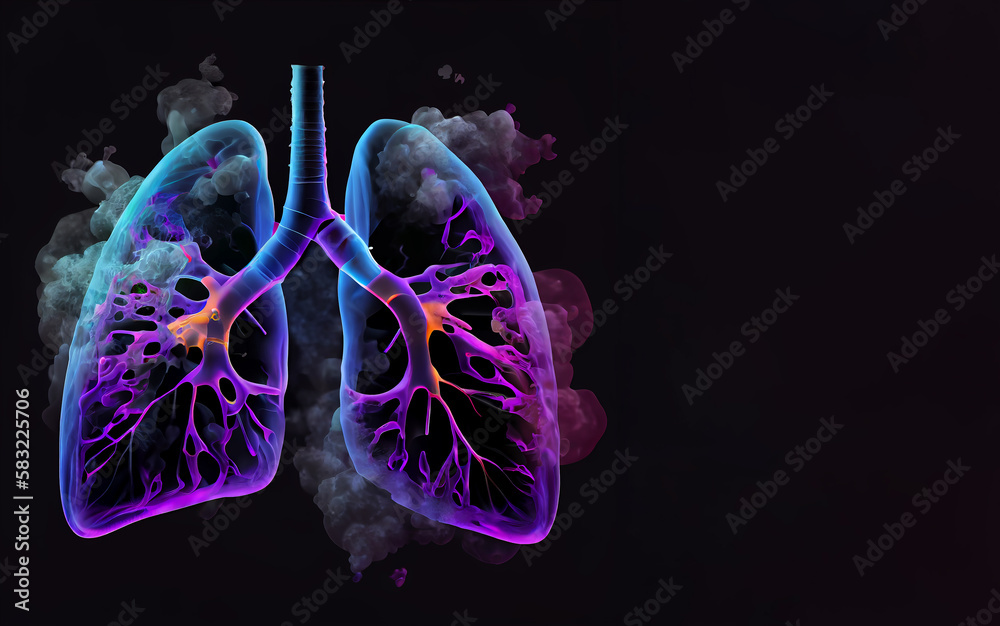 World No Tobacco Day. toxic smoke formation shaped as the human lung