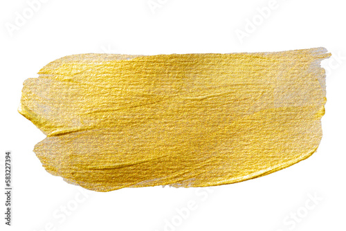 Golden paint brush stroke glittering texture.