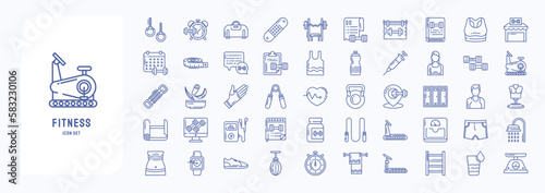Fitness and gym, including icons like Alarm, Expander, Dumbbells and more

