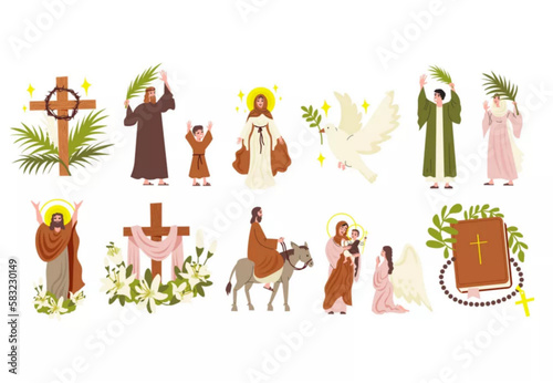 Fototapeta Naklejka Na Ścianę i Meble -  Easter icons set vector image