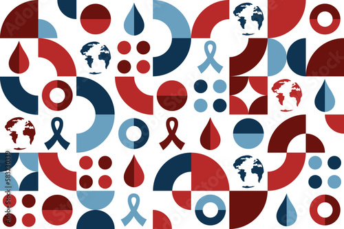 World Hemophilia Day. April 17. Seamless geometric pattern. Template for background, banner, card, poster. Vector EPS10 illustration.