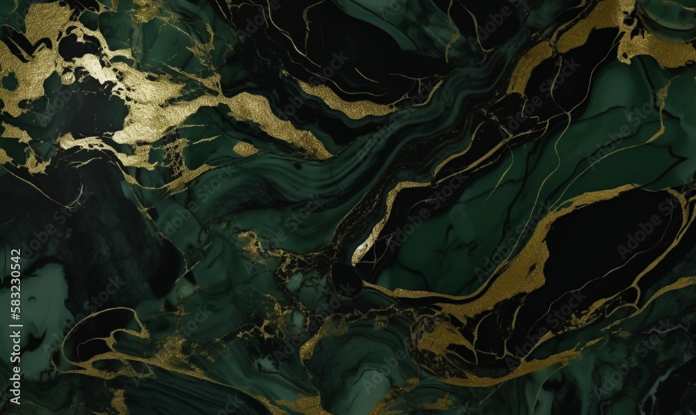 Green and gold stone marble texture background for wallpaper, header or