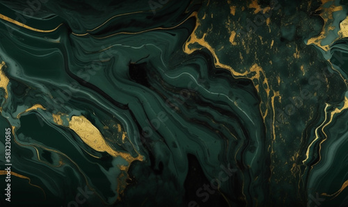 Green and gold stone marble texture background for wallpaper, header or graphic resource.