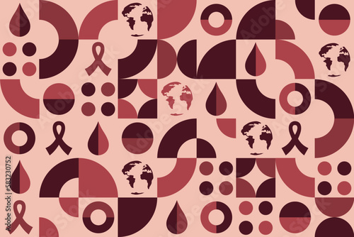 World Hemophilia Day. April 17. Seamless geometric pattern. Template for background, banner, card, poster. Vector EPS10 illustration.