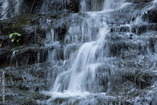 Waterfall outdoors over rocks