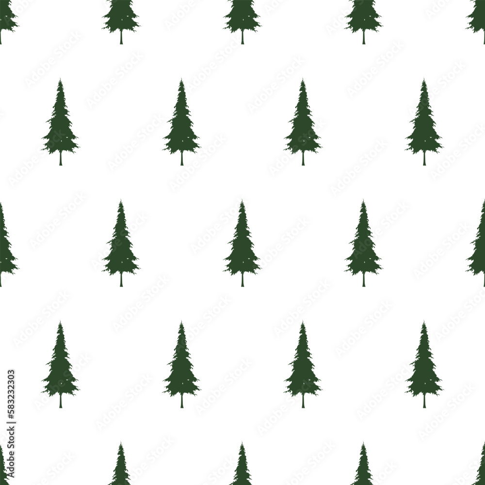 seamless pattern of pine trees for backgrounds, cloth motifs, gift wrapping, wall decoration