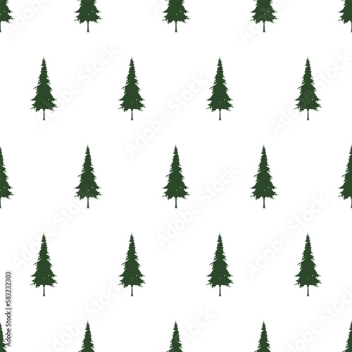 seamless pattern of pine trees for backgrounds  cloth motifs  gift wrapping  wall decoration