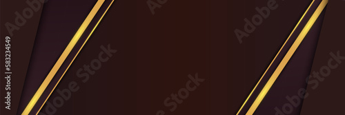Abstract Dark Brown Background Combine with Golden Line...