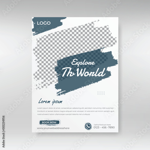Travel flyer design for vacation tour agency. Summer travel and tourism flyer design template.