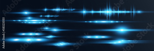Light blue vector special effect. Glowing beautiful bright lines on a dark background.