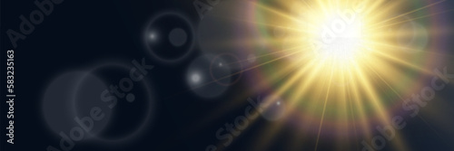 Bright beautiful star.Illustration of a light effect on a transparent background.

