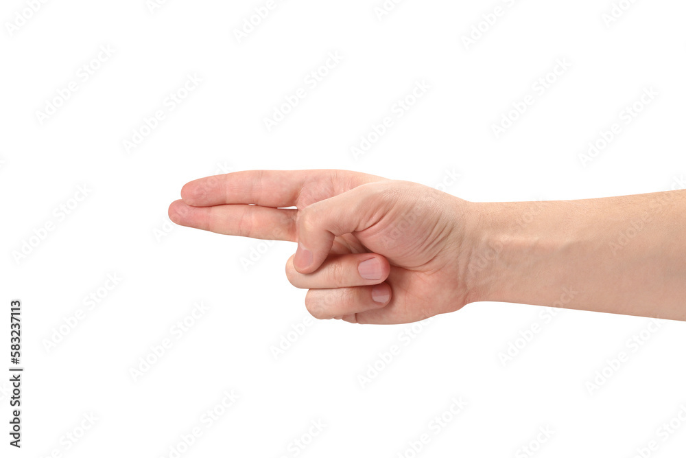 Shooting or pointing gesture, cut out Shooting or pointing gesture, cut out