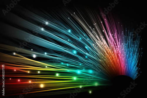 Optical fibre background, wallpaper, colorful, generative ai