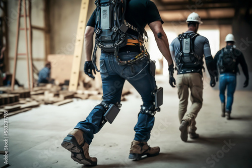 Exoskeletons are devices that allow workers to get most efficiency on work, generative ai photo