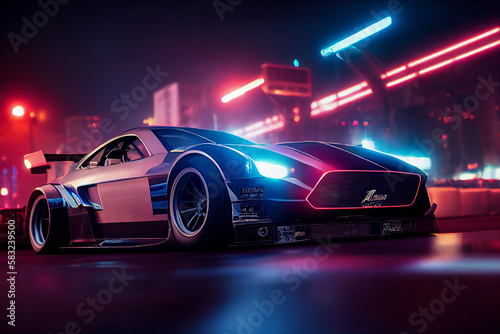 HD Wallpaper Of future Sports car , Sports Car wallpaper Cyberpunk Style 