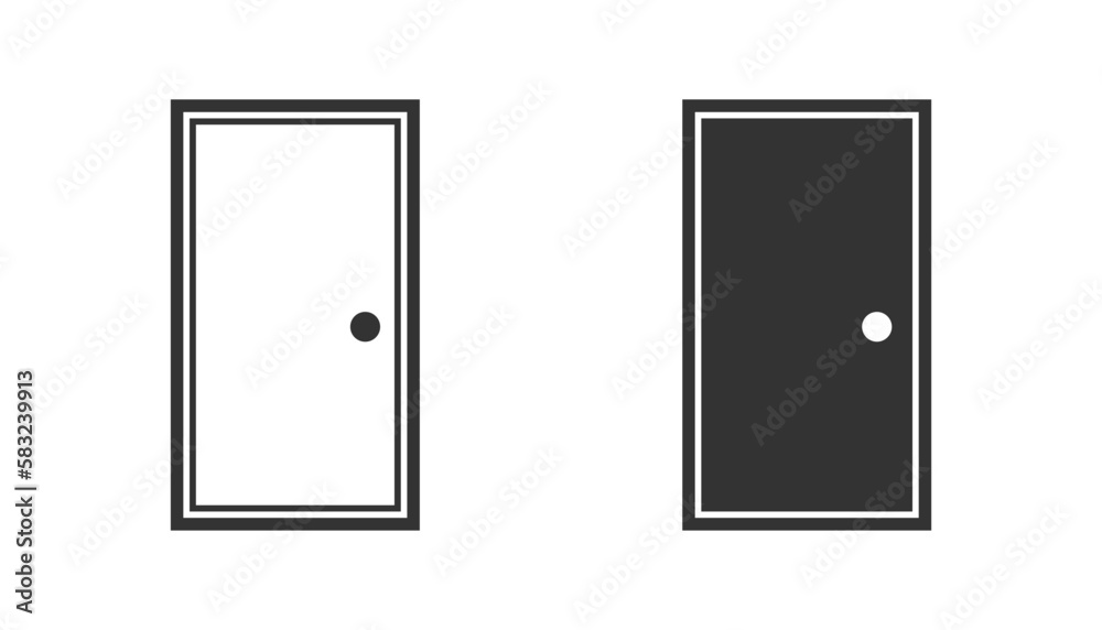Door icon. Simple design. Vector illustration. Door icon. Simple design. Vector illustration.