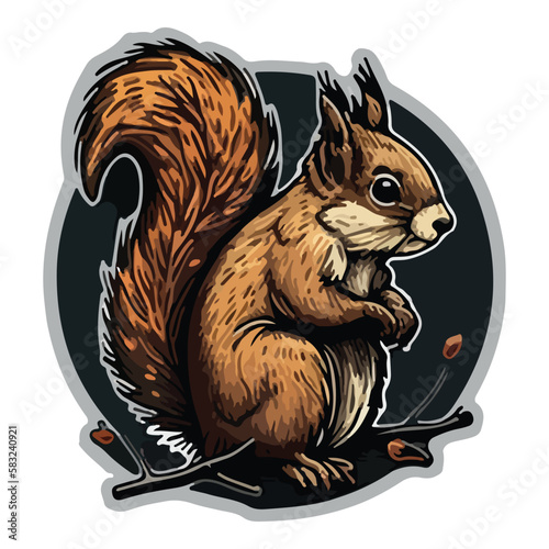Squirrel Flat Icon Isolated On White Background