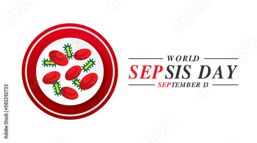 World Sepsis Day Design with blood illustration