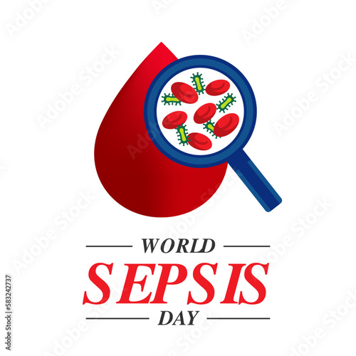 World Sepsis Day Design with blood illustration