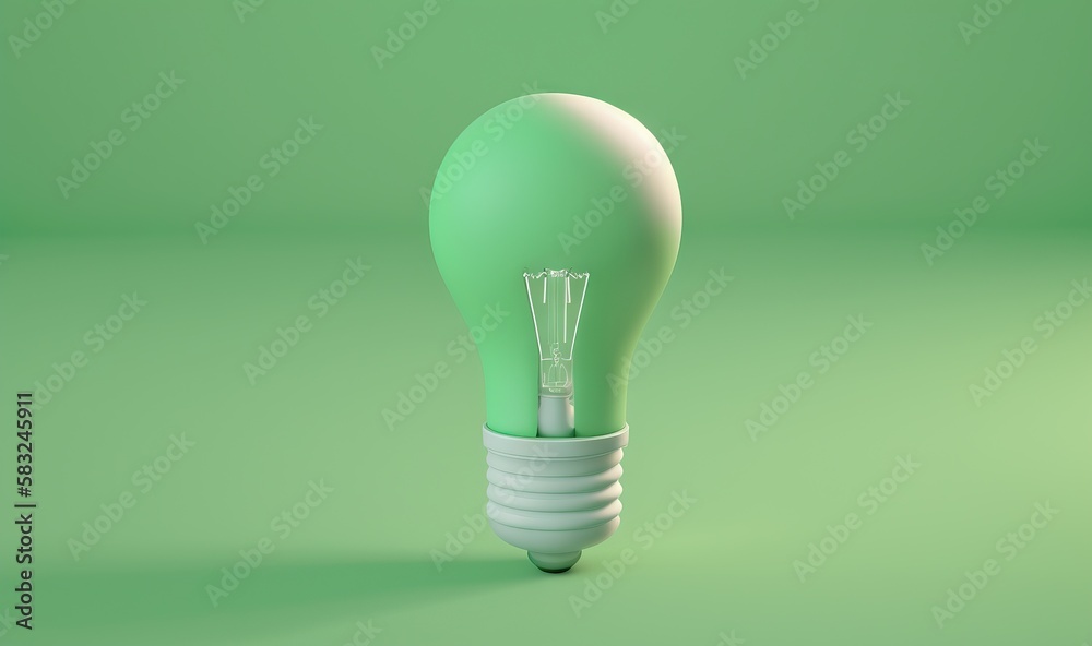 a green light bulb on a green background with a white light bulb on the top of the bulb and a white light bulb on the bottom of the bulb. generative ai a green light bulb on a green background with a white light bulb on the top of the bulb and a white light bulb on the bottom of the bulb. generative ai