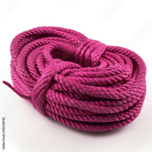 A tightly woven magenta rope the solid material perfect for tying knots. Trendy color of 2023 Viva Magenta.. AI generation.