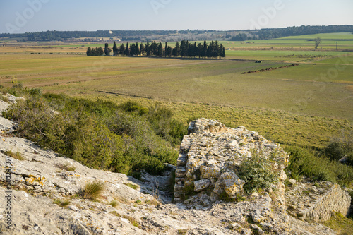 Barbegal aqueduct and mills near Arles on a sunny day in spring photo