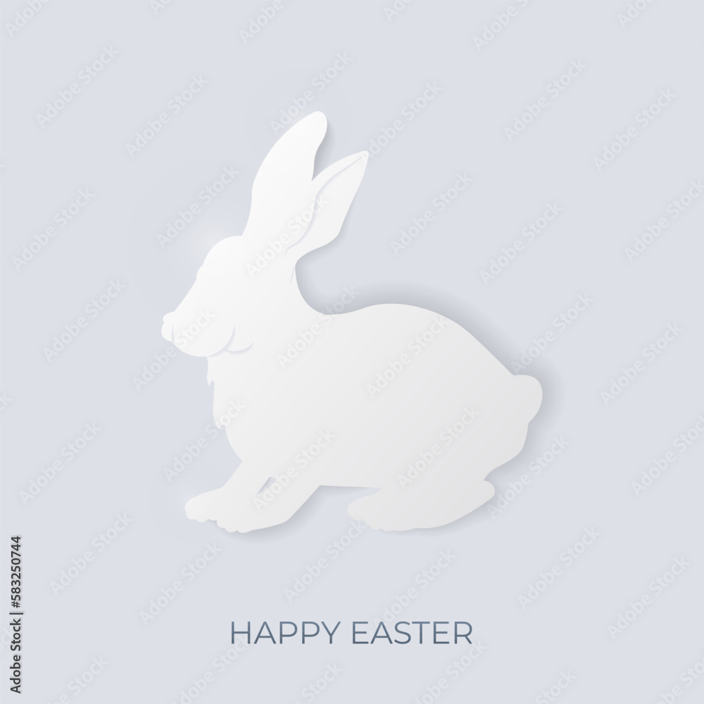 Happy Easter banner with bunny in minimalistic style. Happy Easter banner with bunny in minimalistic style.