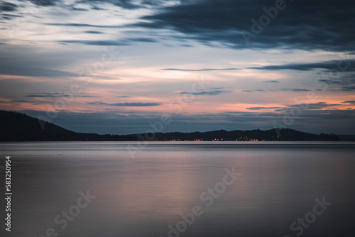 sunset over the lake