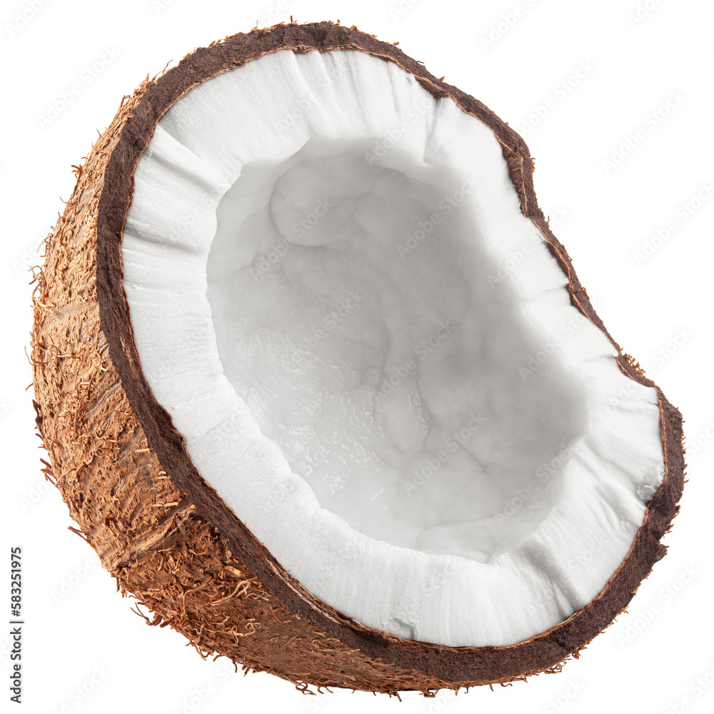 coconut, isolated on white background, full depth of field