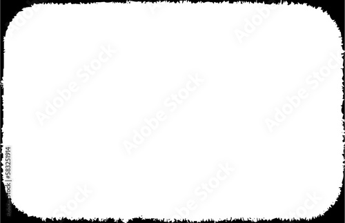 Grunge border texture background. Abstract frame overlay. PNG graphic illustration with transparent background.