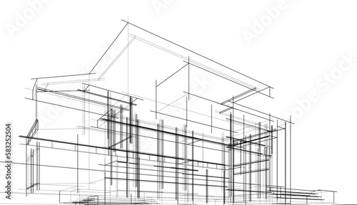 architectural sketch of a building