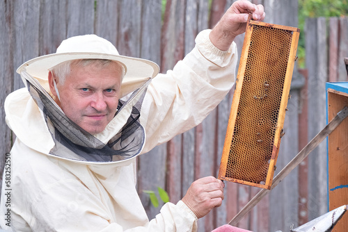 Care of the hive, bees. Collection of honey. The life of bees.