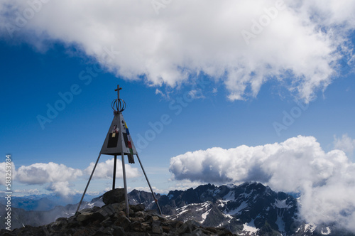 Top of the mount Pizzo del Diavolo di Tenda ('peak of the devil') in the Bergamo Alps, Italy