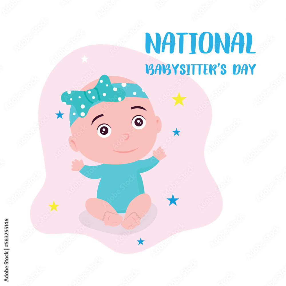 national babysitter’s day. Design suitable for greeting card poster and banner national babysitter’s day. Design suitable for greeting card poster and banner