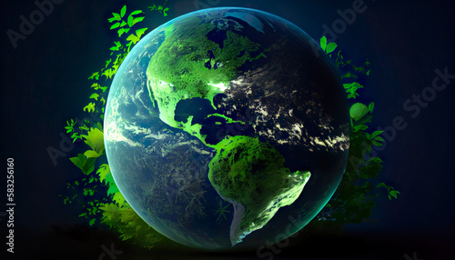 Green world globe with nature green © Steeve
