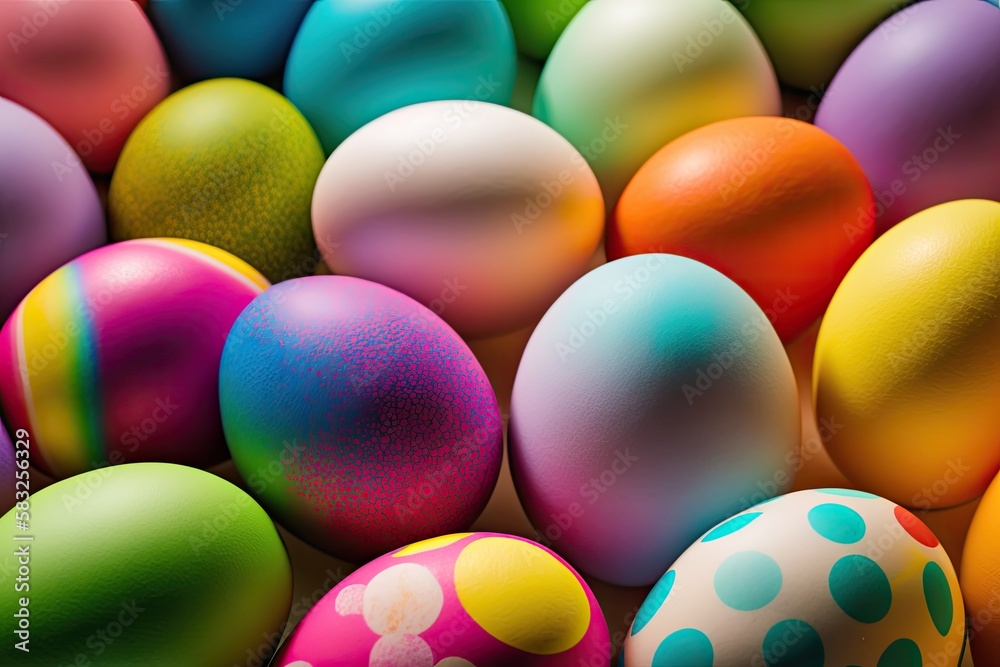 Colorful handmade easter eggs and gold matels effects design festival.generative ai. Colorful handmade easter eggs and gold matels effects design festival.generative ai.