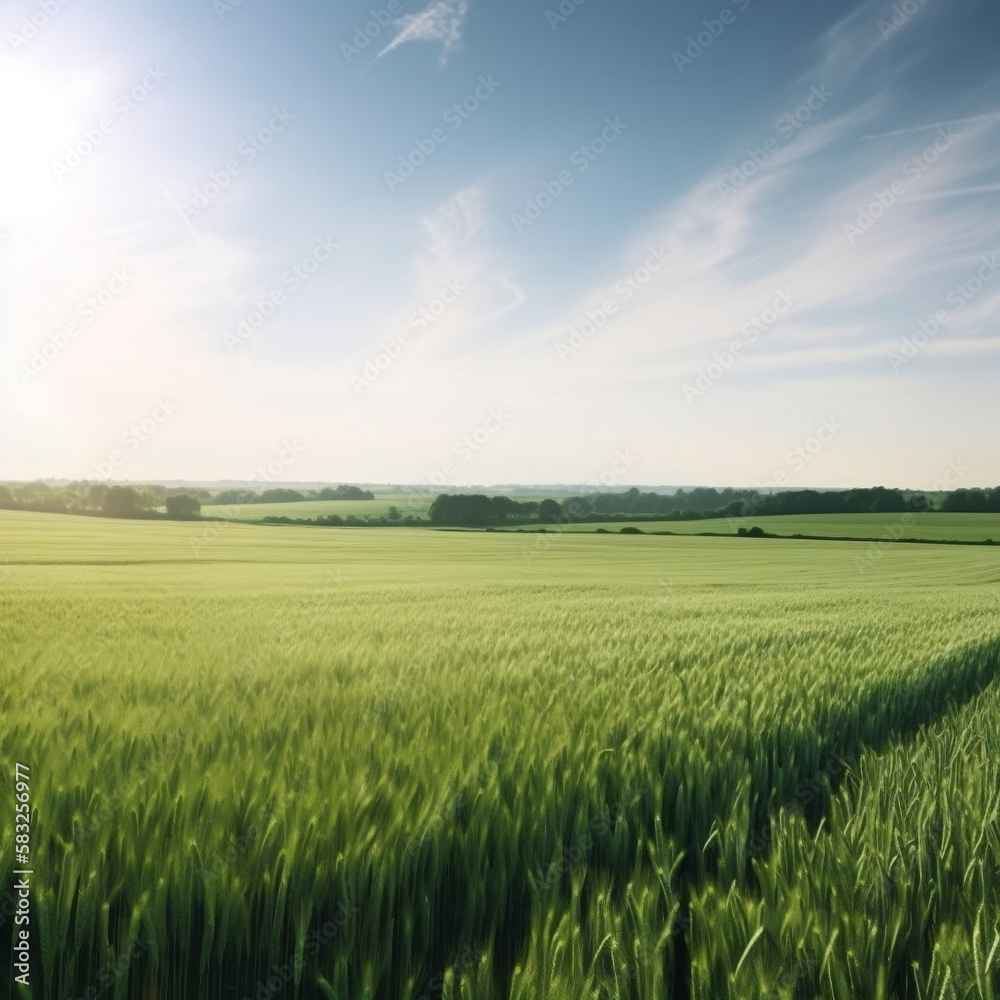 Obraz premium green wheat field