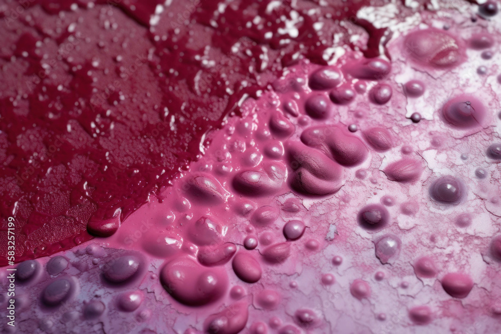 A close up of by magenta paint with raised ps and dimples. Trendy color of 2023 Viva Magenta.. AI generation. A close up of by magenta paint with raised ps and dimples. Trendy color of 2023 Viva Magenta.. AI generation.