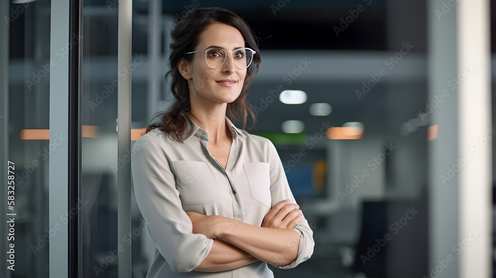 Entrepreneur woman empowered in her company Entrepreneur woman empowered in her company